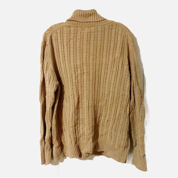Amazon Essentials Tan Cable-knit Turtleneck Sweater - Picture 2 of 2